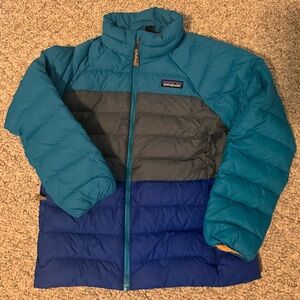 Patagonia Kids' Blue and Gray Puffer Jacket